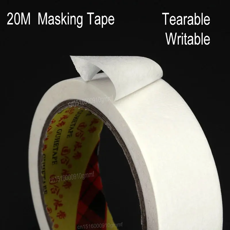 DELVTCH White Color Adhesive Masking Tape Bands Single Side Tearable Writable Office House Oil Painting Art Sketch Paper Sticker 3