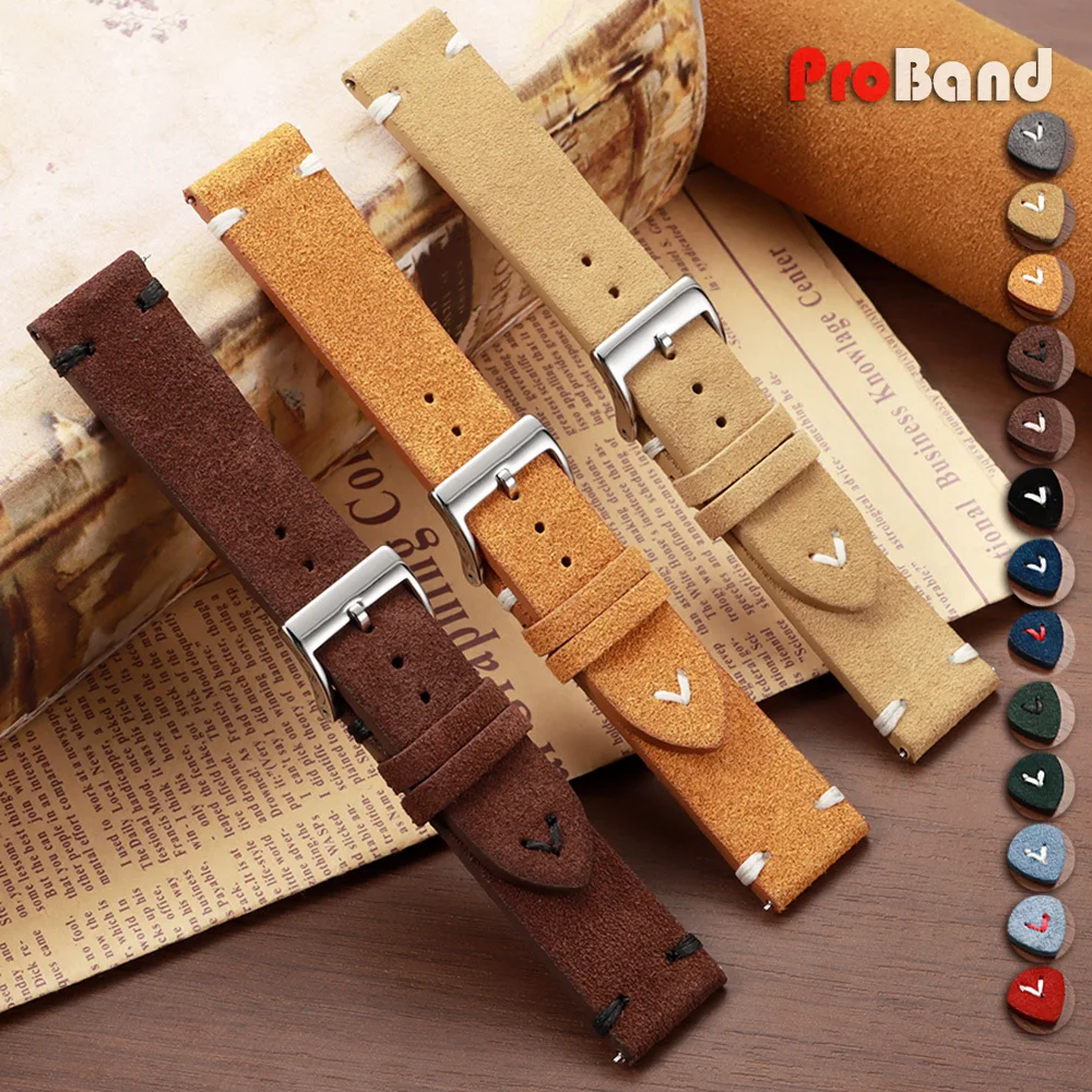 Vintage Echtleder-Uhrenarmband 18mm 20mm 22mm Universeller Ersatzriemen Handgefertigte Schnellverschluss-Armbänder für Herren und Damen Sport – Detail 7