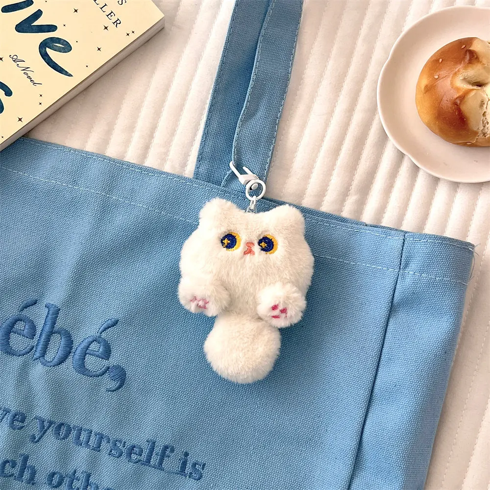 Niedlicher Plüsch-Cartoon-Katzen-Anhänger, Weiche Süße Mädchen-Rucksack-Dekoration, Puppen-Anhänger, Geschenk für Schüler – Detail 5