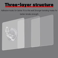 Transparent Self Adhesive Hooks Wall Suction Storage Holder Door Wall Mounted Hanger Hook Self Adhesive Hook for Keys Bathroom 2