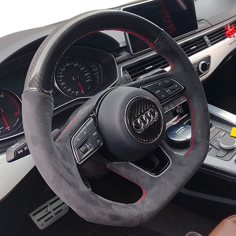 Coprivolante Per Auto Treccia In Pelle Scamosciata 2Per Audi A3 (8V) A4 (B9) Avant A5 (F5) A1 (8X) Sportback Q2 Accessori Per Auto