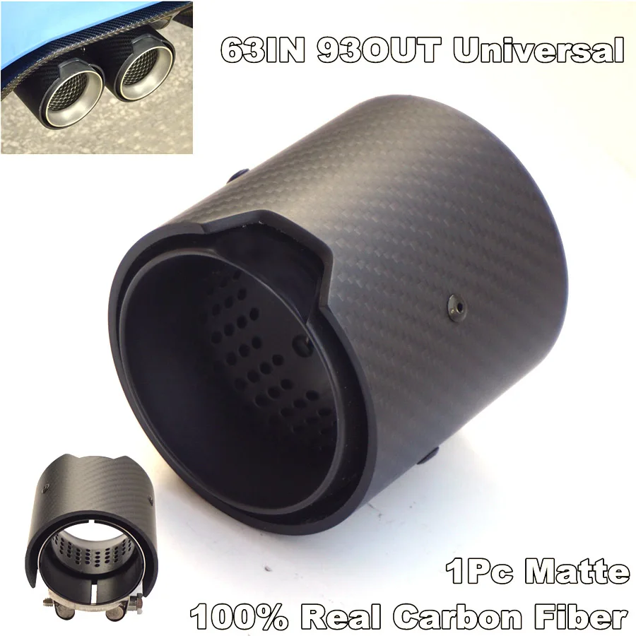 

1PIECE 63MM IN 93MM OUT Matte Carbon Fiber Exhaust Tips For BMW Pipe