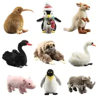 9 Styles Three Toed Sloth Penguin Fluffy Cuddly Plush Toy Stuffed Animals Black Swan Kiwi Plushy Simulated Soft Dolls 23-36cm 1
