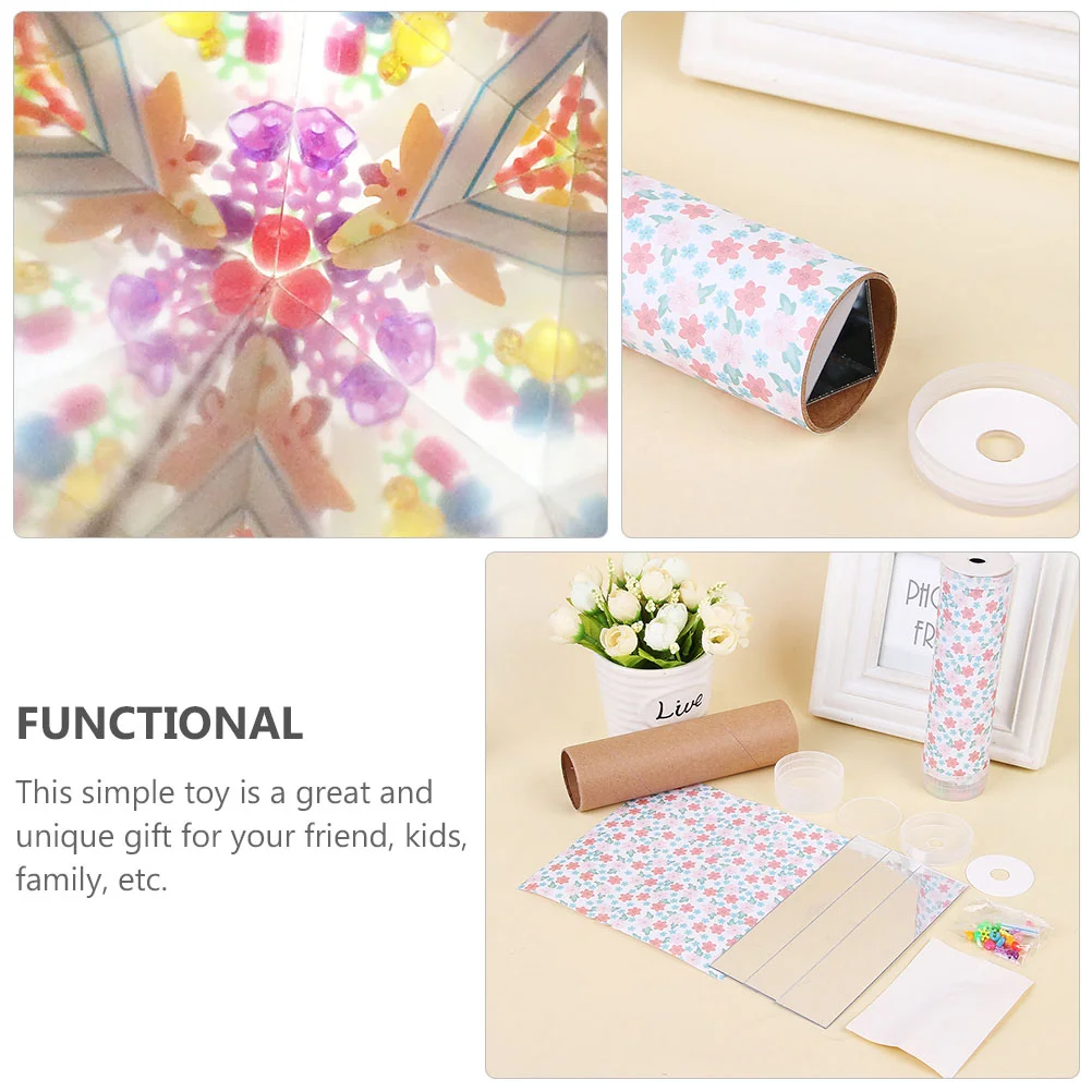 6 Pcs DIY Kaleidoscope Tool Printed Paper Teaching Aids Christmas Suite Kids Materials Tools Kits Making Props Child Toys Hand