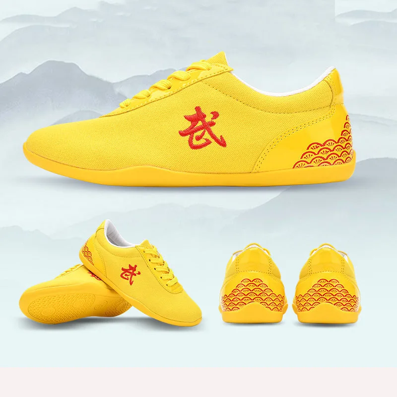 Men Women Sport Martial Arts Kung Fu Shoes Lace Up Children Canvas Tai Chi Sneakers White Black Ladies Wushu Sneakers Rubber martial arts shoes