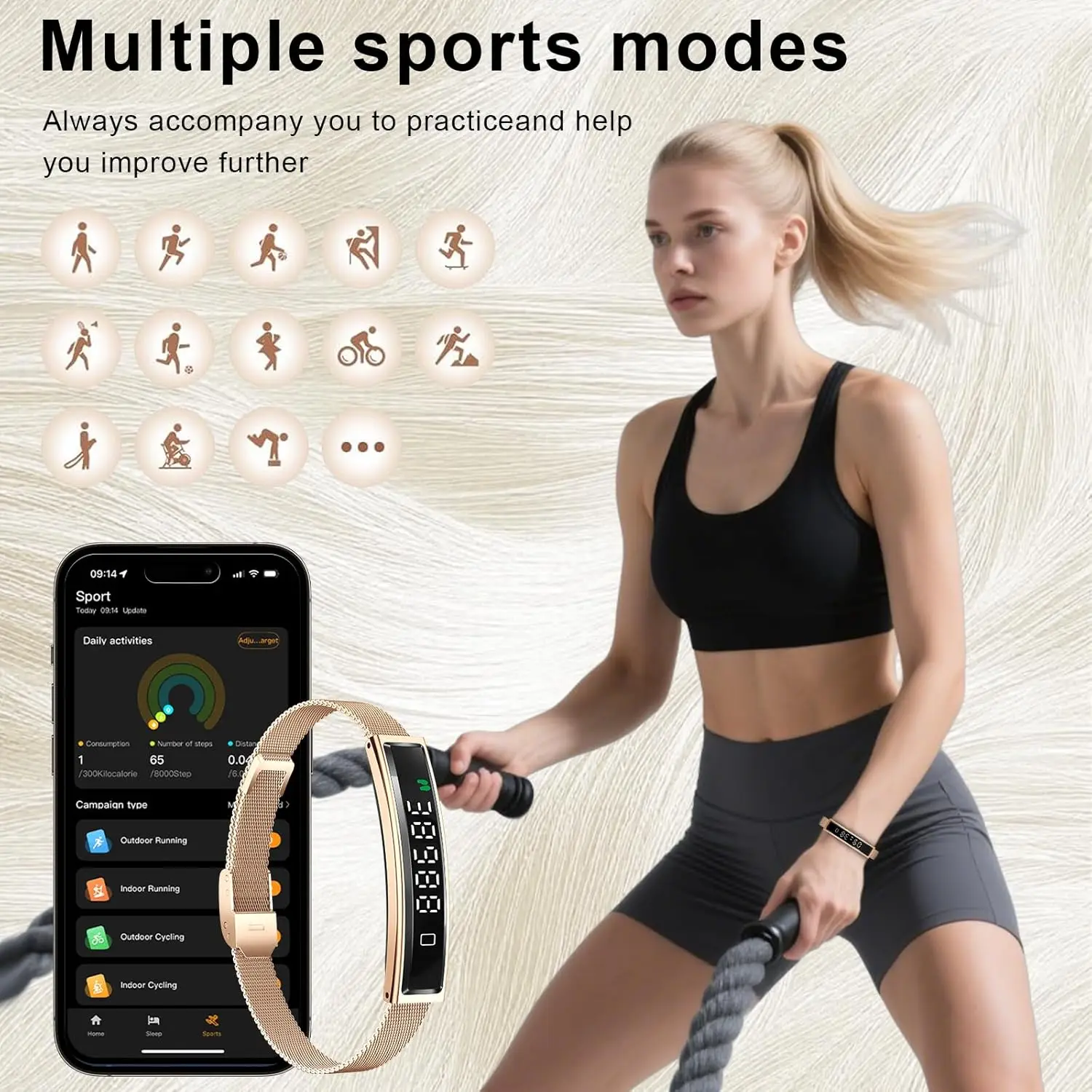 2026 Health Treatment Smart Bracelet Men Women Fitness Sports Stress Heart rate Test Waterproof Pedometer Ultralight Smart Watch