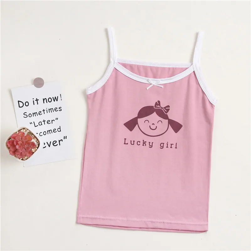 Summer Girls String Strappy Tanks Top Baby Children Cotton Camisole Underwear Kids Sleeveless Vest Cotton Tanks Top