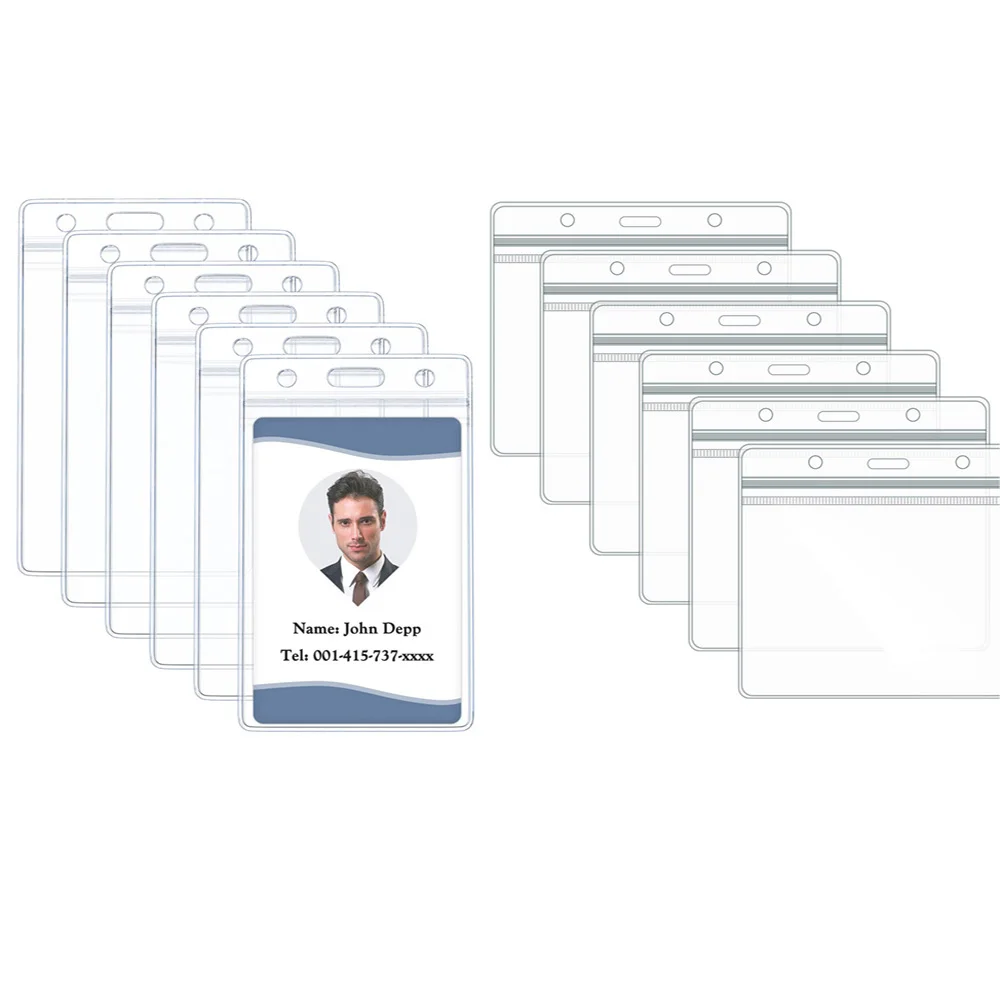

5Pcs/Set Clear Card Holder Waterproof Plastic ID Card Holder Name Tags Badge Holders ID Name Tag Plastic Sleeve
