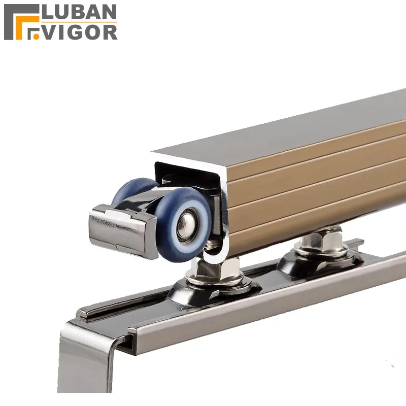 Sliding Barn Door Guide Appliance Rollers Linear Guide Slide Block Slide Door pulley Sliding doors hanging rail wheel Buffer function for Wood or Glass Door