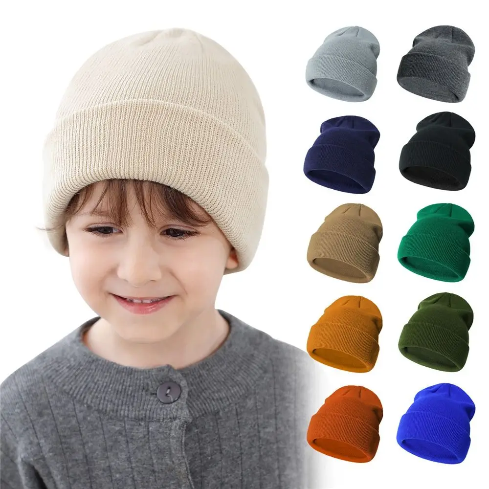 

2-6 Years Kids Winter Hat Trendy Solid Soft Knit Warm Beanies Baby Beanie Hat for Boys Girls