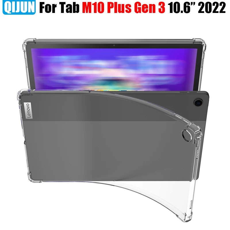 

Чехол для планшета Lenovo Tab M10 Plus Gen 3 10,6 дюйма 2022 дюйма, силиконовый мягкий чехол с подушкой безопасности, прозрачный защитный чехол для телефон...