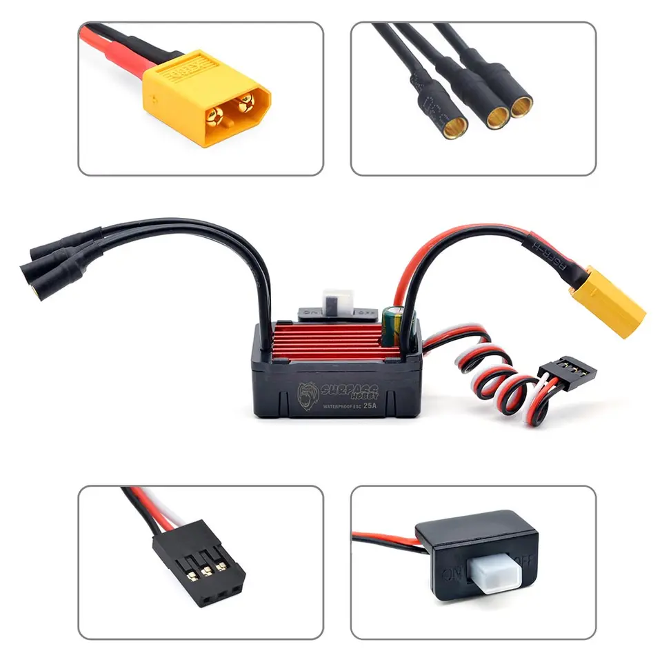 Surpass Hobby ESC Regolatore Di Velocità Brushless 35A/45A/60A Per Auto RC Scala 1/10, 1/12, 1/14