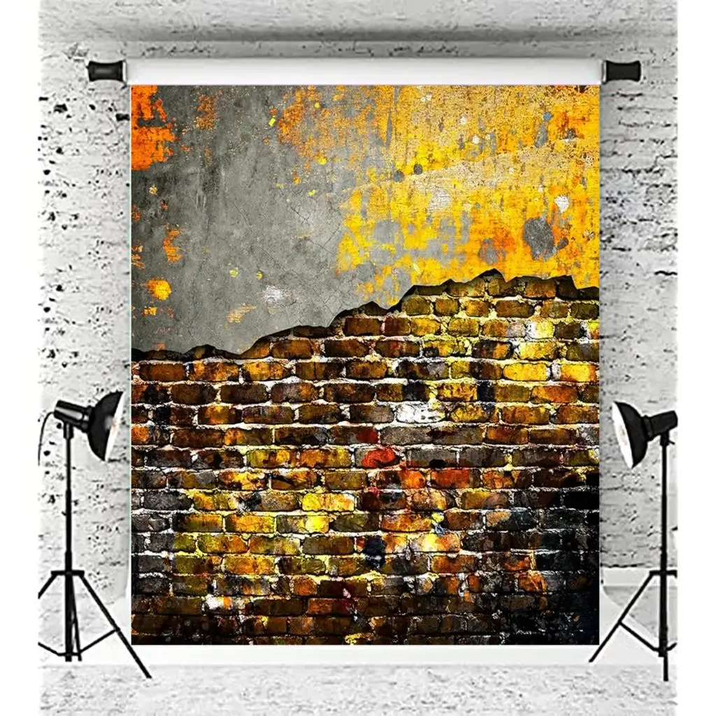 

SHUOZHIKE Photography Backdrops Prop Brick Wall Graffiti Indoor Room Theme Photo Studio Background ZQQ-03