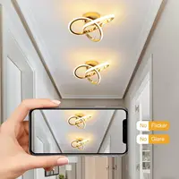 Plafonnier LED, 22 W 2500 LM, plafonnier LED moderne, plafonnier en aluminium doré pour chambre à coucher, salon, blanc chaud, 3000 K 4