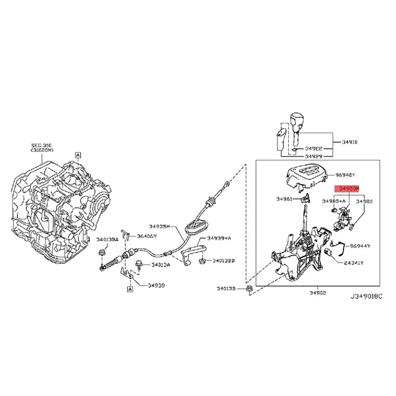 

AU05-Автомобильный Φ выключатель парка 34950-4CL0B для Nissan X-Trail Rogue 2014-2019, электронный переключатель переключения передач