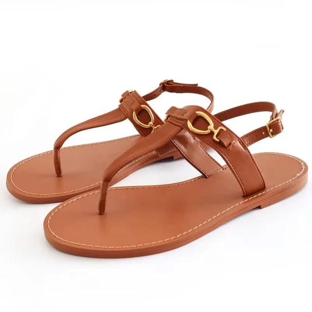 2023 ZAZA Summer Women Flip-flops Blown Flat Sandals Sexy Outdoor ...