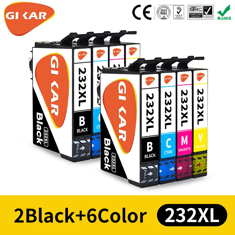 GIKAR-cartucho de tinta para impresora Epson 232XL, recambio de tinta Compatible con T232XL, T232 232, Epson XP-4200, XP-4205, WF-2930