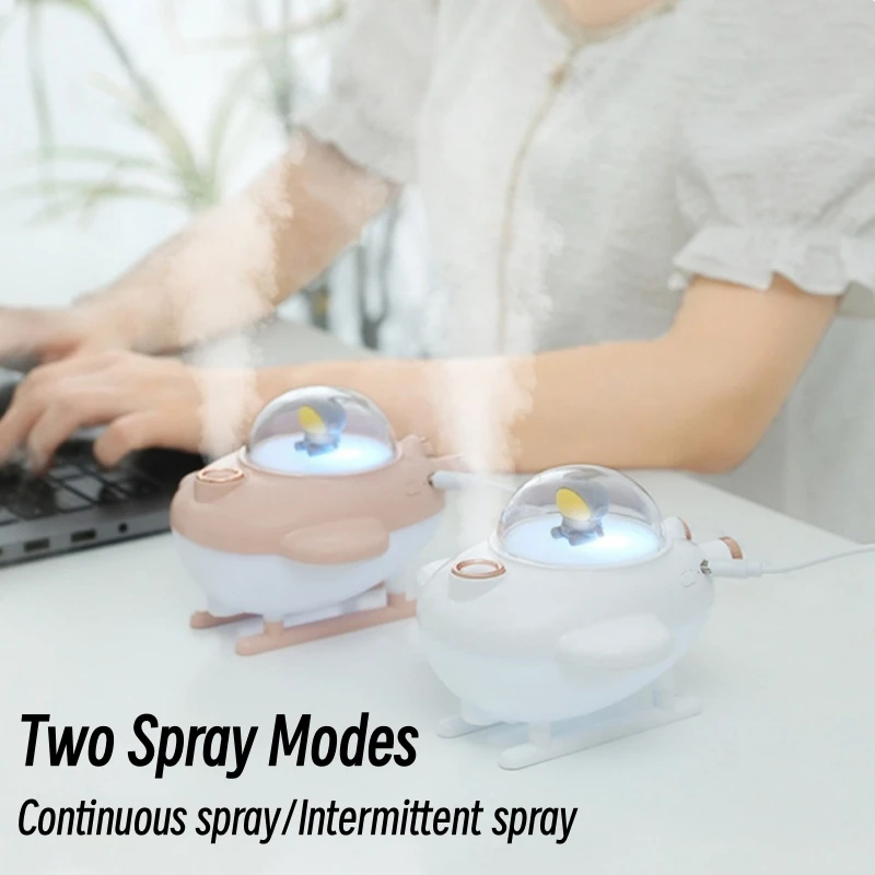 Mini Helicopter Spray Air Humidifier Purifier USB Ultrasonic Cool Water Aroma Diffuser with LED Light Home Office Mini Atomizer 4