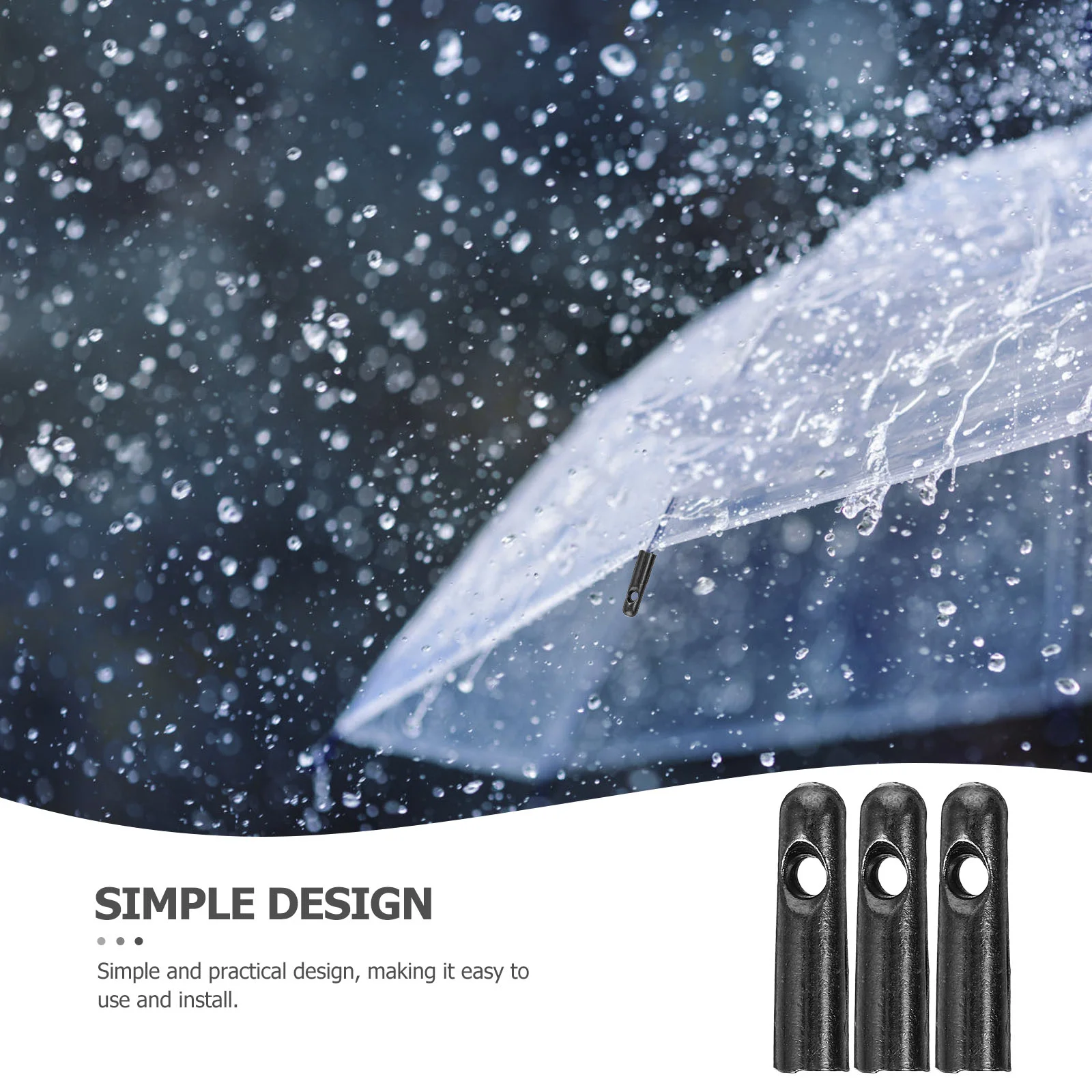 10 Pcs Umbrella Accessories Small Beads Bone Covers for Folding Umbrellas Rain Tail umbrella bone covers