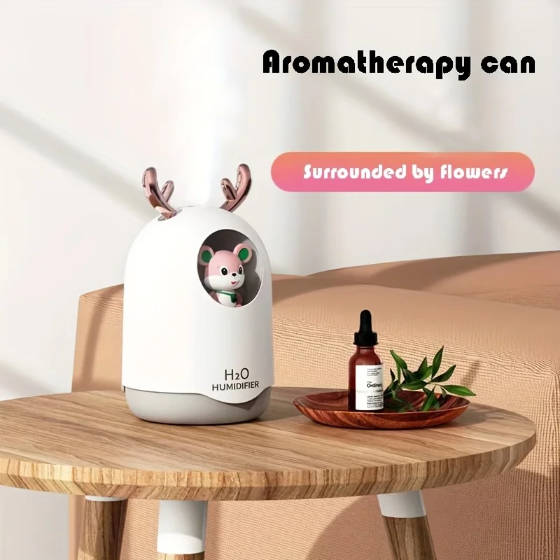 300ML Cute Humidifier Mini Aromatherapy Humidifiers Diffusers Essential Oil Diffuser Home Car Air Purifier Baby Sterilizer 2