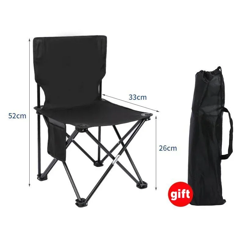 Outdoor Portable Folding Chair With Storage Bag Foldable Car Outdoor Chair Lightweight Bearing Strong Ride Comfort Camping Gear 3