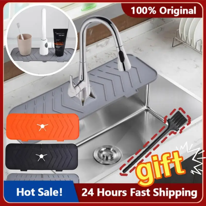 

Silicone Kitchen Faucet Mat For Sink Sponge Drain Rack Foldable Sink Mat Faucet Splash Catcher Bathroom Countertop Protector Mat
