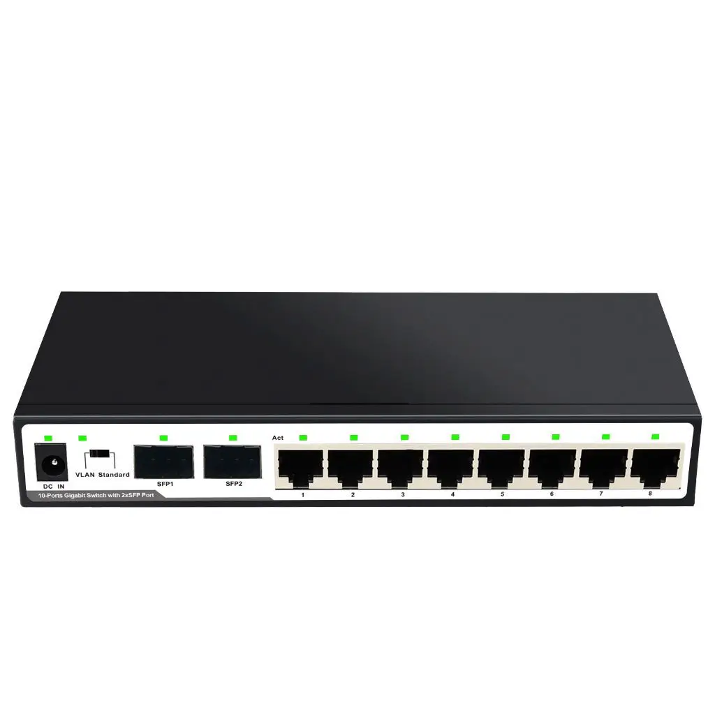 

4/5/8 Ports Gigabit Switch with SFP Port Unmanaged Ethernet Switch 10/100/1000Mbps RJ45 Port VLAN Isolation Network Splitter