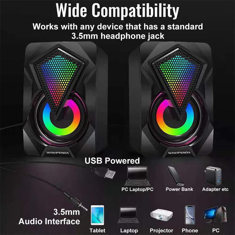Computer Speaker Deep Bass Sound USB Mini Audio Speakers Laptop Notebook Desktop PC Multimedia Loudspeakers desktop speakers computer speaker