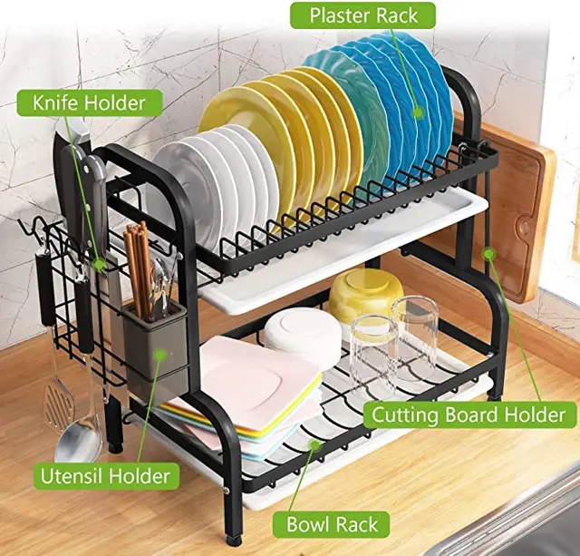 Kitchen Dish Drying Rack 2-Tier Compact 2