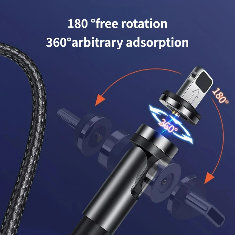 Magnetic 540-Degree Rotating Charging Cable