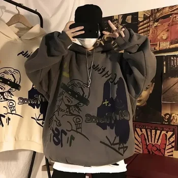 Autumn Hip Hop New In Sweatshirts for Men Novelty And Y2k Clothes Pastel Color Funny Welcome Deal Korean Style Warm Man Hoodies
