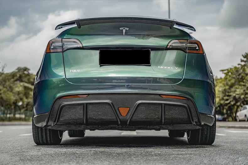 Protezione Paraurti Posteriore Per Tesla Model Y 2021-2024 - Copri Soglia Bagagliaio In TPE Effetto Carbonio, Antigraffio - 6