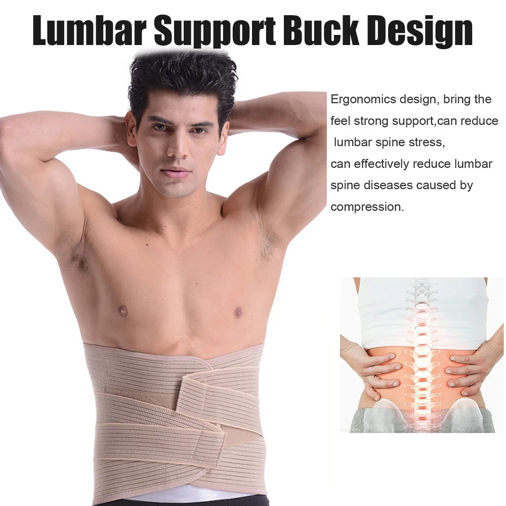 Orthopedic Posture Corrector Brace Elastic Adjustable Lower Back Support Waist Trimmer Belt Lumbar Support Belt for Men Women