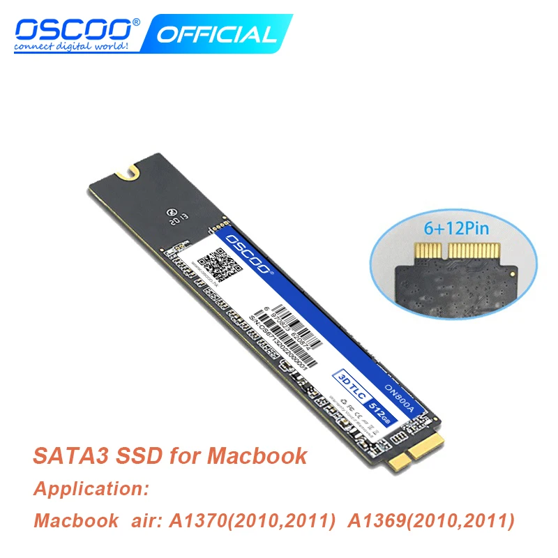 Disco de Estado Sólido Interno para Macbook Air Disco Rígido Atualização de Capacidade Sata3 256gb 512gb 1tb 2010 2011 A1369 A1370