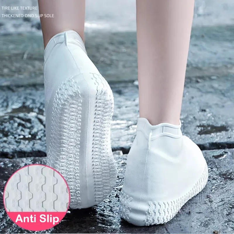Silicone Shoe Covers 1Pair Waterproof Reusable Non-Slip Rain Boots Sneakers Protector
