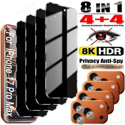 Premium Privacy Tempered Glass Screen Protector with Air Camera Protection - 4 Glass 4 Lens Film (For iPhone Air)