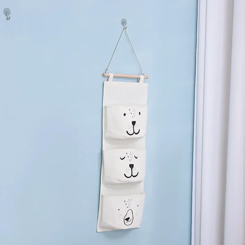 1PCS Dorm Living Room Bathroom Home Fabric Wall Closet Organizer Hanging Storage Bag 3 Pocket Waterproof Hanging Organizer