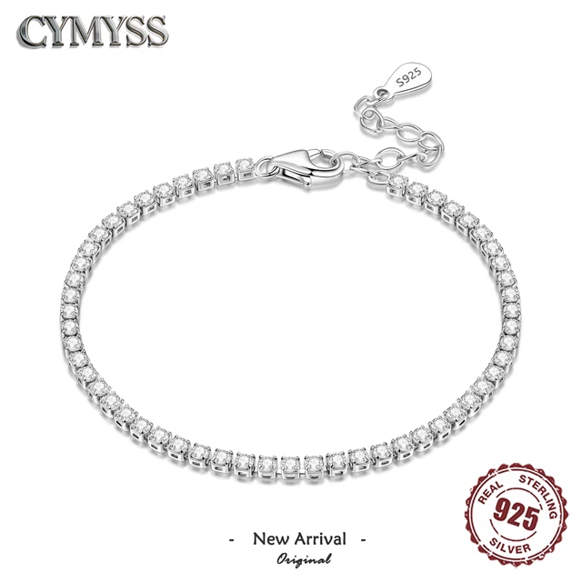 Bracelet chaîne tennis en argent sterling 925 avec zircone pour femme, couleur or réglable, vente chaude, idéal pour les cadeaux d'anniversaire 1