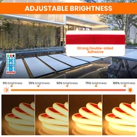 Bande lumineuse solaire à LED COB, 12V, 24V, étanche IP68, 320 matériel, flexible, blanc chaud naturel, 0.5m, 1m, 2m, 5m, décoration de jardin 5