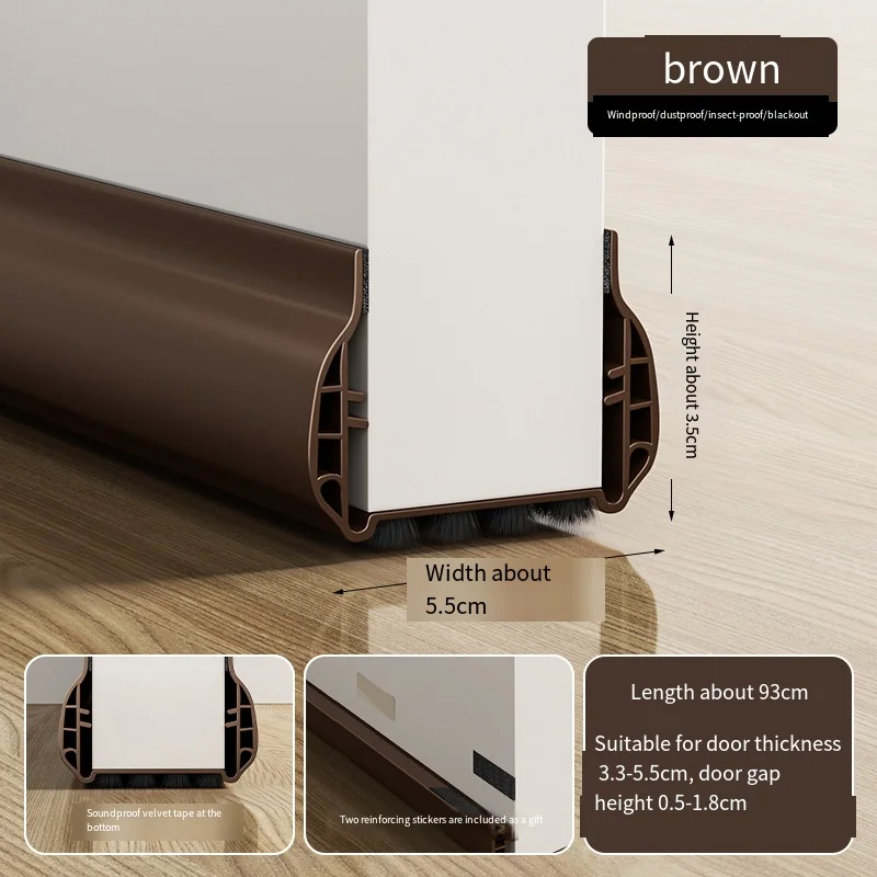 PVC Door Bottom Weatherstrip Seal Dust and Noise Insulation Seal Strip Tape Self-adhesive Door Draft Stopper Insulator Strips