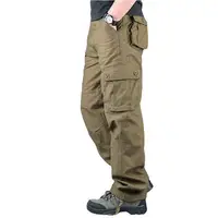 Pantalon Cargo tactique pour hommes, salopette en coton, pantalon de travail en plein air, grande taille, vêtements de randonnée camouflage, poches multiples, 2025 3