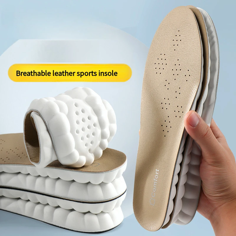 New Cowhide Shoes Insole Plantar Fasciitis Pads Arch Support Foot ...