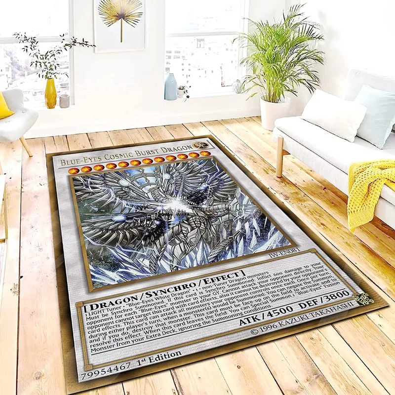 Blue Eyes White Dragon Carpet Anime Card Printing Carpet Boy Children's Room Living Room Bedroom Decorative Floor Mat floor mat decorative carpet plush carpet kids carpet