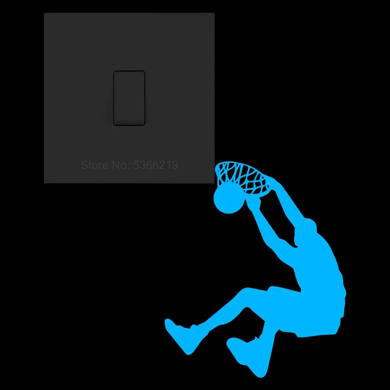 Luminous Glow-In-The-Dark Basketball Dunk Wall Sticker - Kids Room & Gym Decor