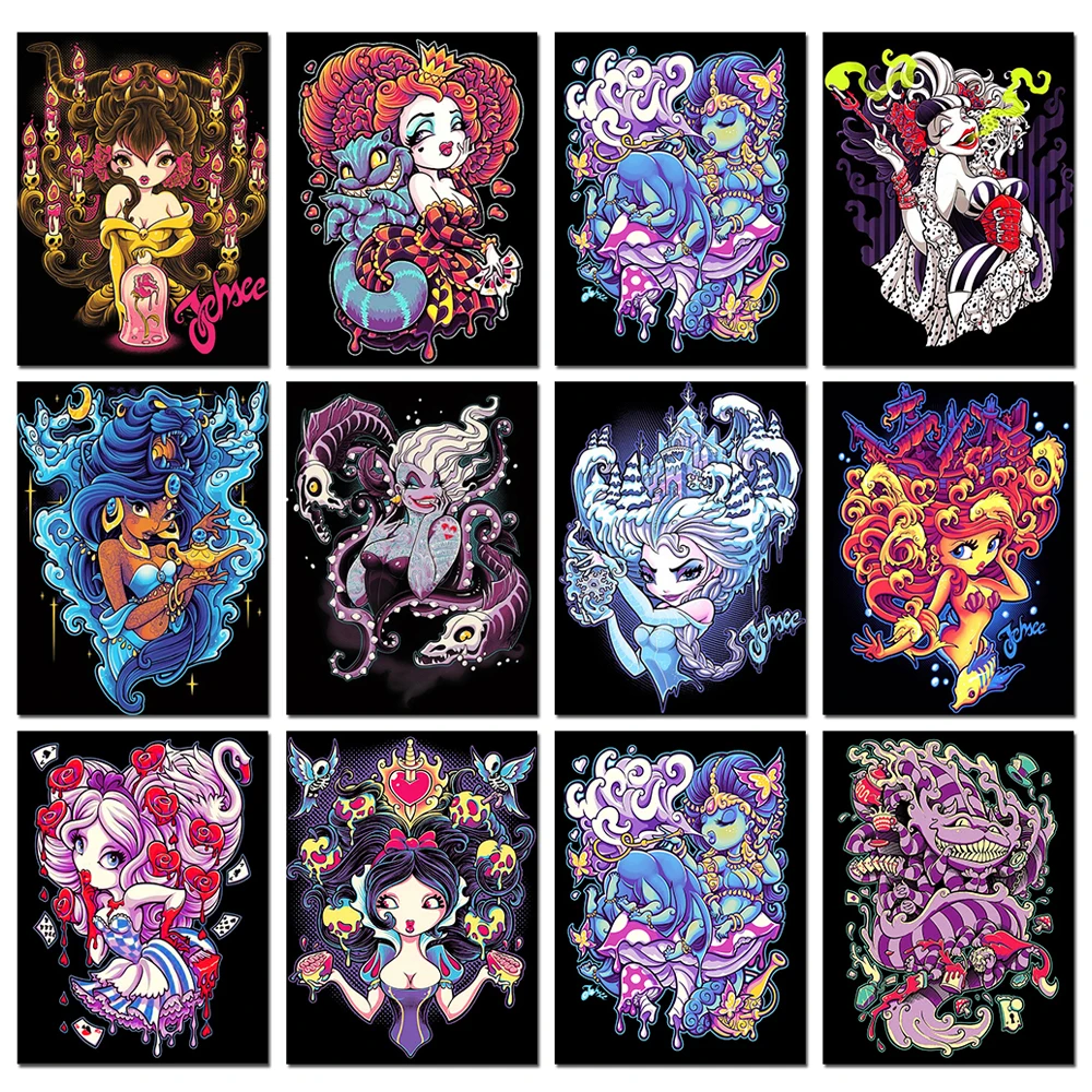New 5D DIY Diamond Painting Diablo Punk Steam Girl Cartoon Princess Cross Stitch Embroidery Mosaic Rhinestone Decoration |