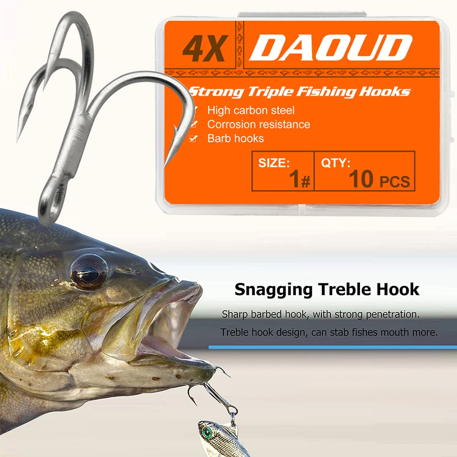 bass fishing rod for treble hook lures Hooks Kit High Carbon Steel Treble Fishing Hooks Ring Set Strong Sharp Round Bend Trout Catfish Baits Freshwater Saltwater, 110pcs, Size 4 6 8 10 12 14 : Sports & Outdoors The 6th Sense Trailer Treble is designed to give your jig heads an extra edge Justincity 5 pcs. Saltwater Fishing