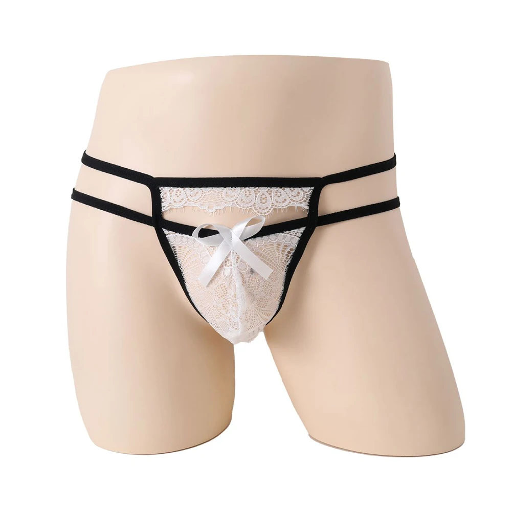 

Perspective Underclothes Men T-Panties G-String Bulge Pouch Thongs Lace Temptation Underwear Briefs Underpants T-Back Lingerie
