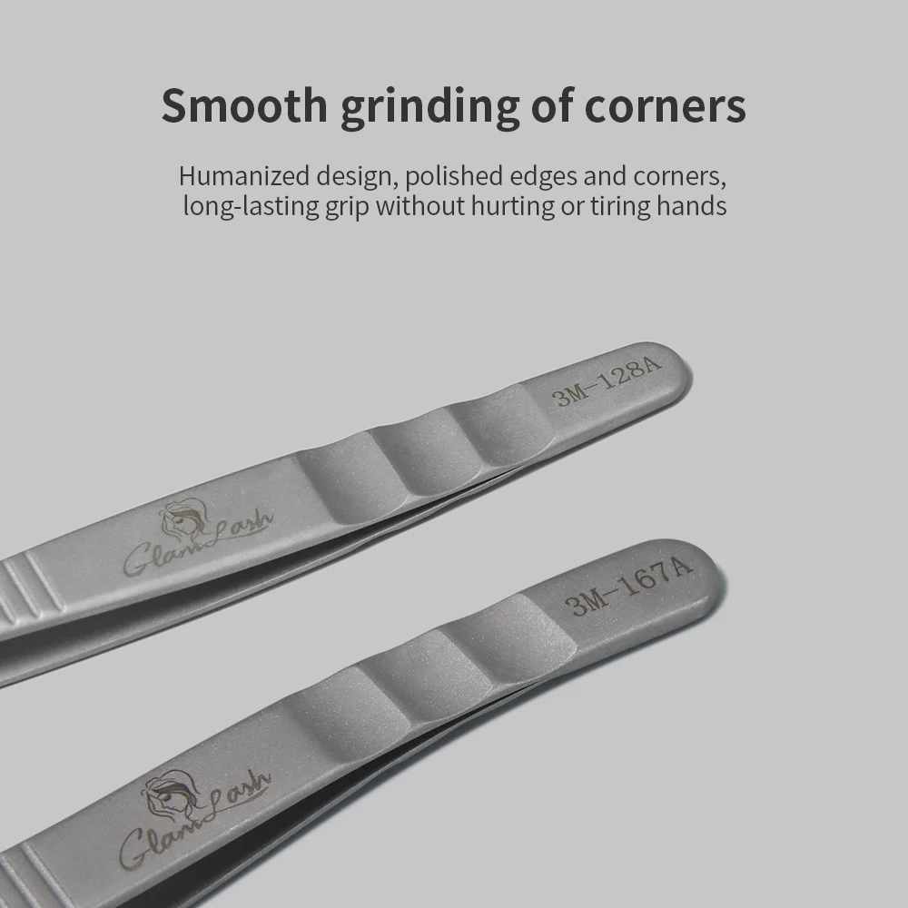GLAMLASH Eyelash Extensions Tweezers Lash Artists High Precision Stainless Steel Superhard Anti-Static Tweezers 5