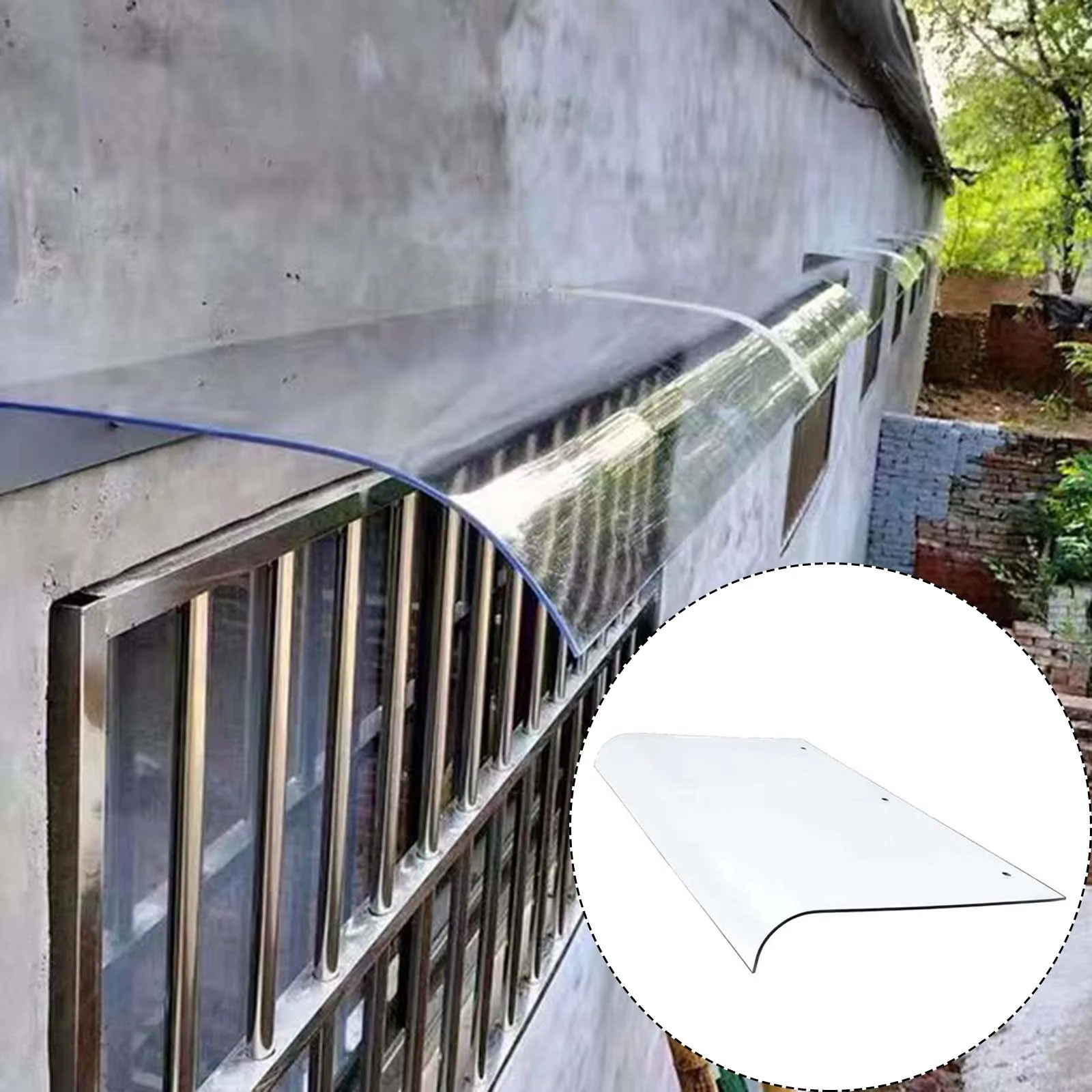 Window Awning Window Canopy Door Awning Shade Transparent Porch Awning Durable Wall Mounted with Screws Sturdy Outdoor Garden PC Door Canopy