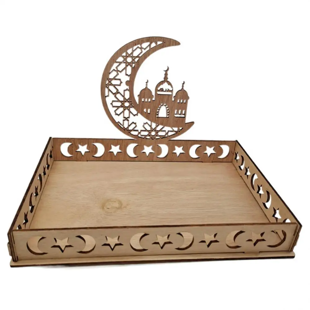 

Wooden Eid Mubarak Food Tray Cake Dessert Fruit Tray Ramadan Decoration Ramadan Kareem Islamic Muslim Party Home Decor Eid Gifts
